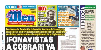 Portada impresa – Diario El Men (17/05/2022)