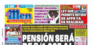 Portada impresa – Diario El Men (21/05/2022)
