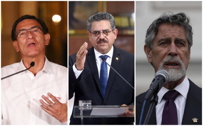 Martín Vizcarra, Manuel Merino y Francisco Sagasti