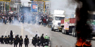 Colectiveros y transportistas realizan paro