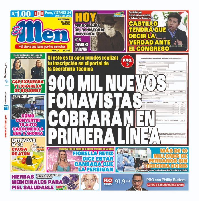 Portada impresa – Diario El Men (24/06/2022)