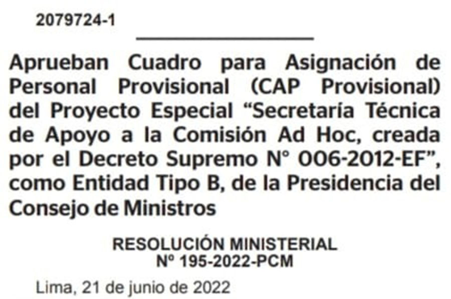 RM 195-2022-PCM
