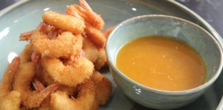 Langostinos con maracuyá