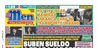 Portada impresa – Diario El Men (04/07/2022)