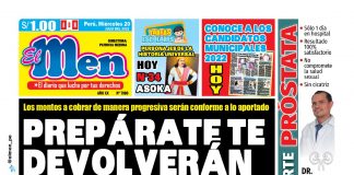 Portada impresa – Diario El Men (20/07/2022)