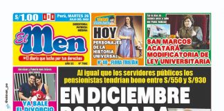 Portada impresa – Diario El Men (26/07/2022)