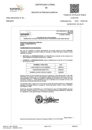 4.1 A REPRESENTANTES FONAVISTAS