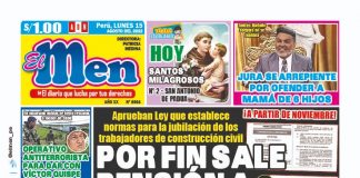 Portada impresa – Diario El Men (15/08/2022)