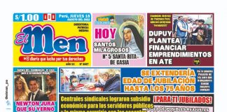 Portada impresa – Diario El Men (18/08/2022)