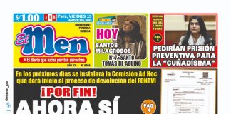 Portada impresa – Diario El Men (19/08/2022)
