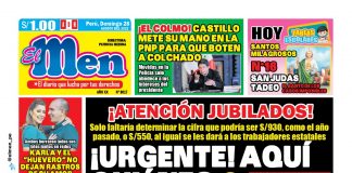 Portada impresa – Diario El Men (28/08/2022)