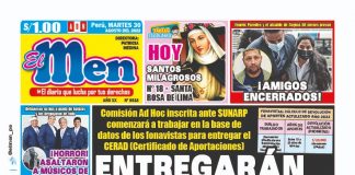 Portada impresa – Diario El Men (30/08/2022)