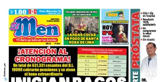 Portada impresa – Diario El Men (31/08/2022)
