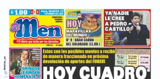 Portada impresa – Diario El Men (13/09/2022)