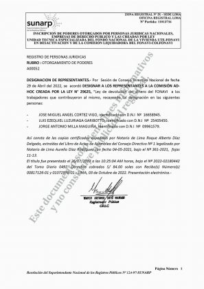 Fonavi - Registro de personas jur&iacute;dicas en Sunarp