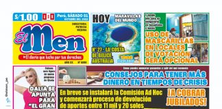 Portada impresa – Diario El Men (01/10/2022)