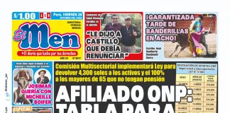 Portada impresa – Diario El Men (28/10/2022)