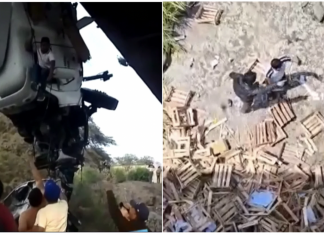Salvan de milagro a chofer de camión que se volcó en puente Ucupe en Chiclayo