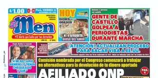 Portada impresa – Diario El Men (11-11-2022)