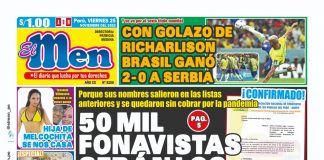 Portada impresa – Diario El Men 25-11-2022