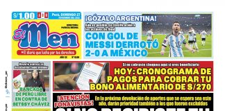 Portada impresa – Diario El Men (27112022)