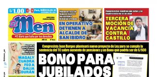 Portada impresa – Diario El Men(30-11-2022