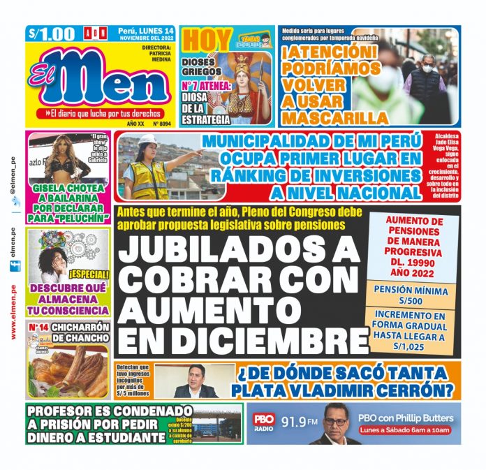 Portada impresa – Diario El men 14-11-2022 Portada-impresa-–-Diario-El-men-14-11-2022
