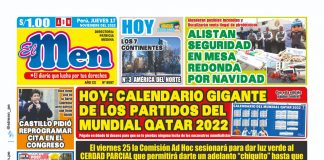 Portada impresa – Diario El men 17-11-2022