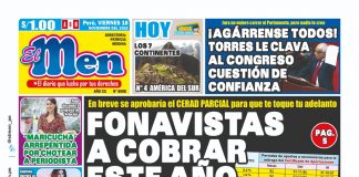 Portada impresa – Diario El men (18/11/2022) Portada impresa – Diario El men 18-11-2022