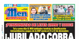 Portada impresa – Diario El Men 07-12-2022