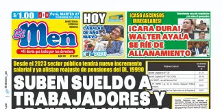 Portada impresa – Diario El Men 27-12-2022