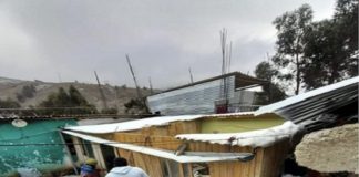Fuerte granizada daña viviendas en el distrito ancashino de Cátac