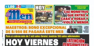 Portada impresa – Diario El Men 06-01-2023
