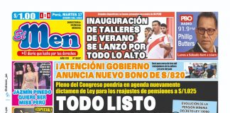 Portada impresa – Diario El Men 17-01-2023