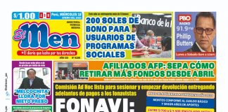 Portada impresa – Diario El Men 18-01-2023
