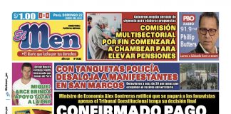 Portada impresa – Diario El Men (22/01/2023) Portada impresa – Diario El Men (22012023)