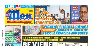 Portada impresa – Diario El Men 24-01-2023