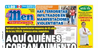 Portada impresa – Diario El Men 31-01-2023
