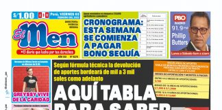 Portada impresa – Diario El Men 03-02-2023