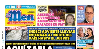 Portada impresa – Diario El Men 22-02-2023