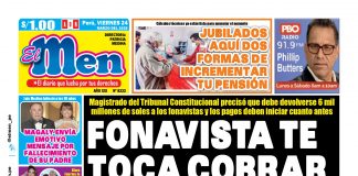 Portada impresa – Diario El Men 24-03-2023