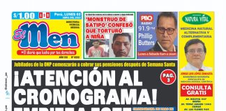 Portada impresa – Diario El Men 03-04-2023