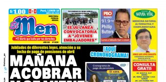 Portada impresa – Diario El Men 10-04-2023