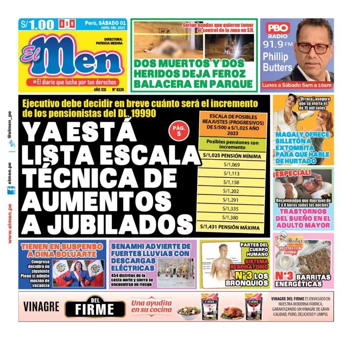 Portada impresa – El Men 01-04-2023