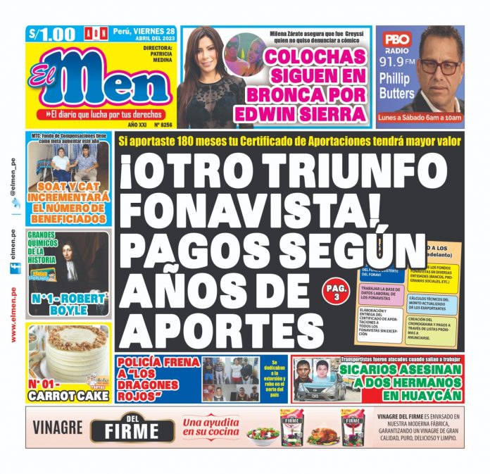 Portada impresa – El Men 28-04-2023 Portada impresa – El Men 28-04-2023