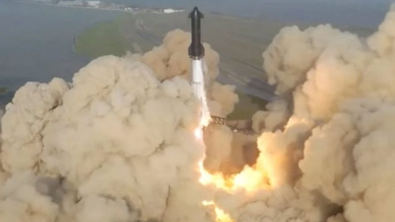 Starship de Space X el cohete más potente del mundo explotó poco después de su lanzamiento
