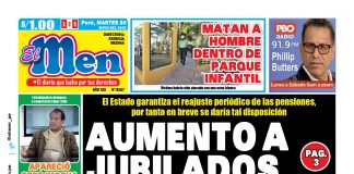 Portada impresa – Diario El Men (30/05/2023) Diario-El-Men-30-05-23