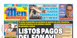Portada impresa – Diario El Men 06-05-2023