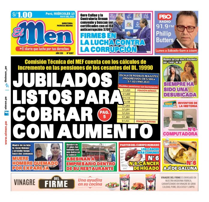 Portada impresa – Diario El Men 10-05-2023 Portada impresa – Diario El Men 10-05-2023