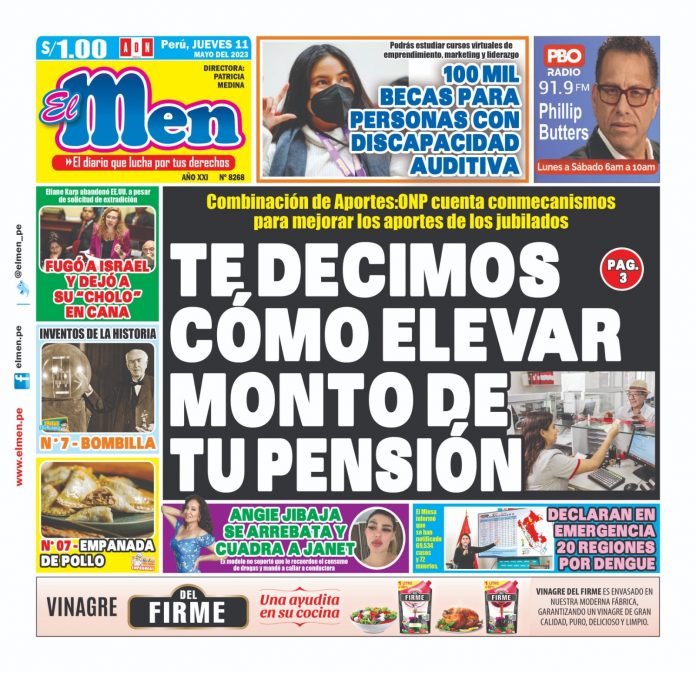 Portada impresa – Diario El Men 11-05-2023